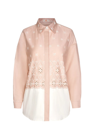 Natalia Monogram Basic Shirt - Seashell Pink