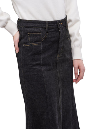 Oriel Denim Skirt - Dark Black