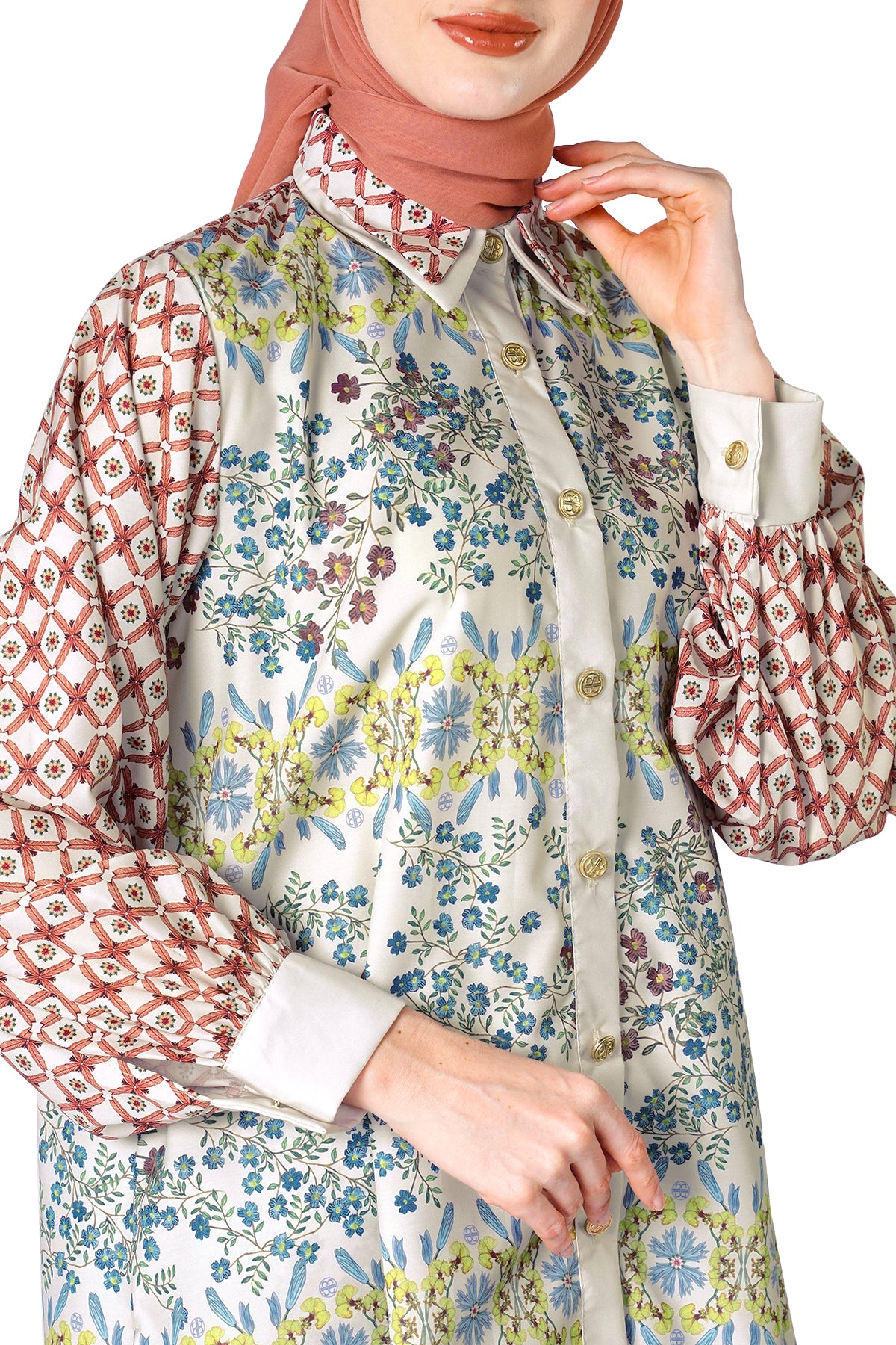 トップス laubeblanc OrchidEmbroidered CollarShirt Orchid Embroidered Collar Shirt – L'AUBE BLANC