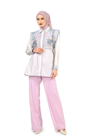 Orchidea Over Shoulder Shirt - Cream