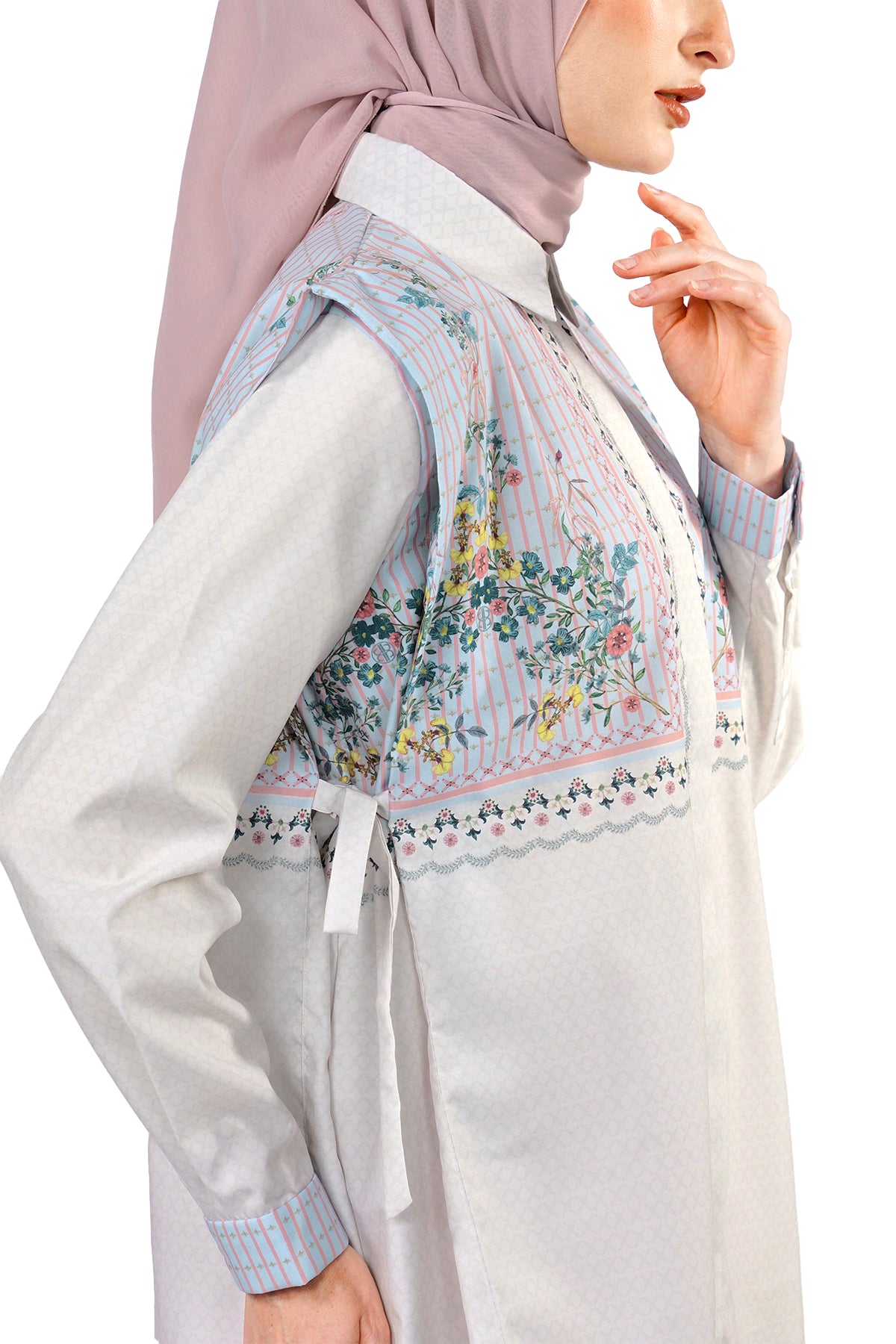Orchidea Over Shoulder Shirt - Cream - Nada Puspita