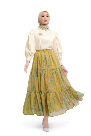 Orla Tiered Skirt - Mustard