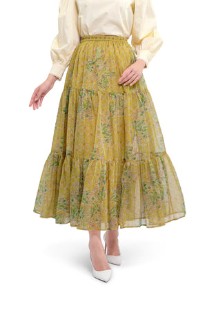 Orla Tiered Skirt - Mustard