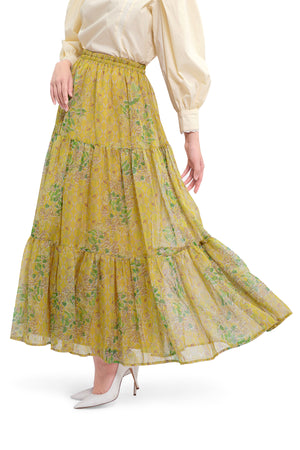 Orla Tiered Skirt - Mustard