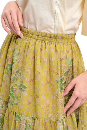 Orla Tiered Skirt - Mustard