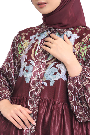 Orla Tiered Shirt - Maroon