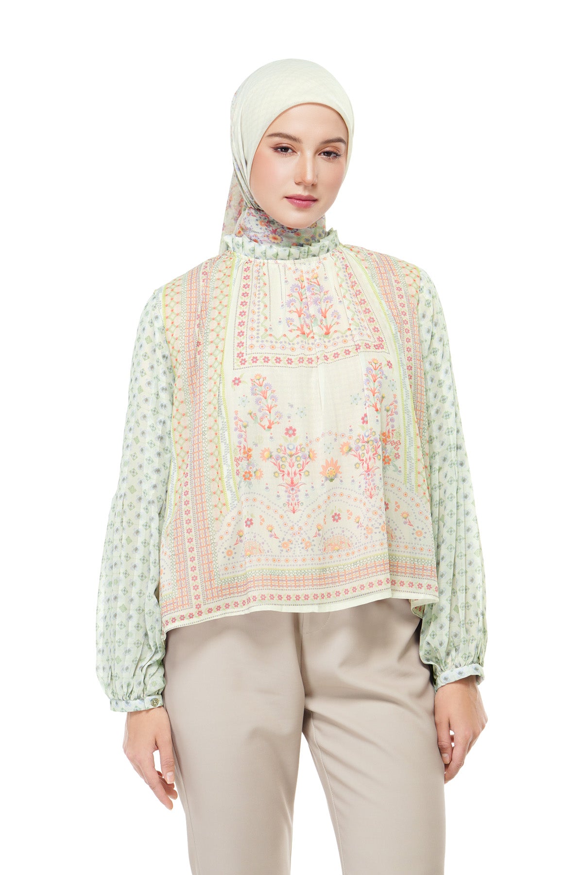 Popsicle Party Crop Blouse - Vanilla