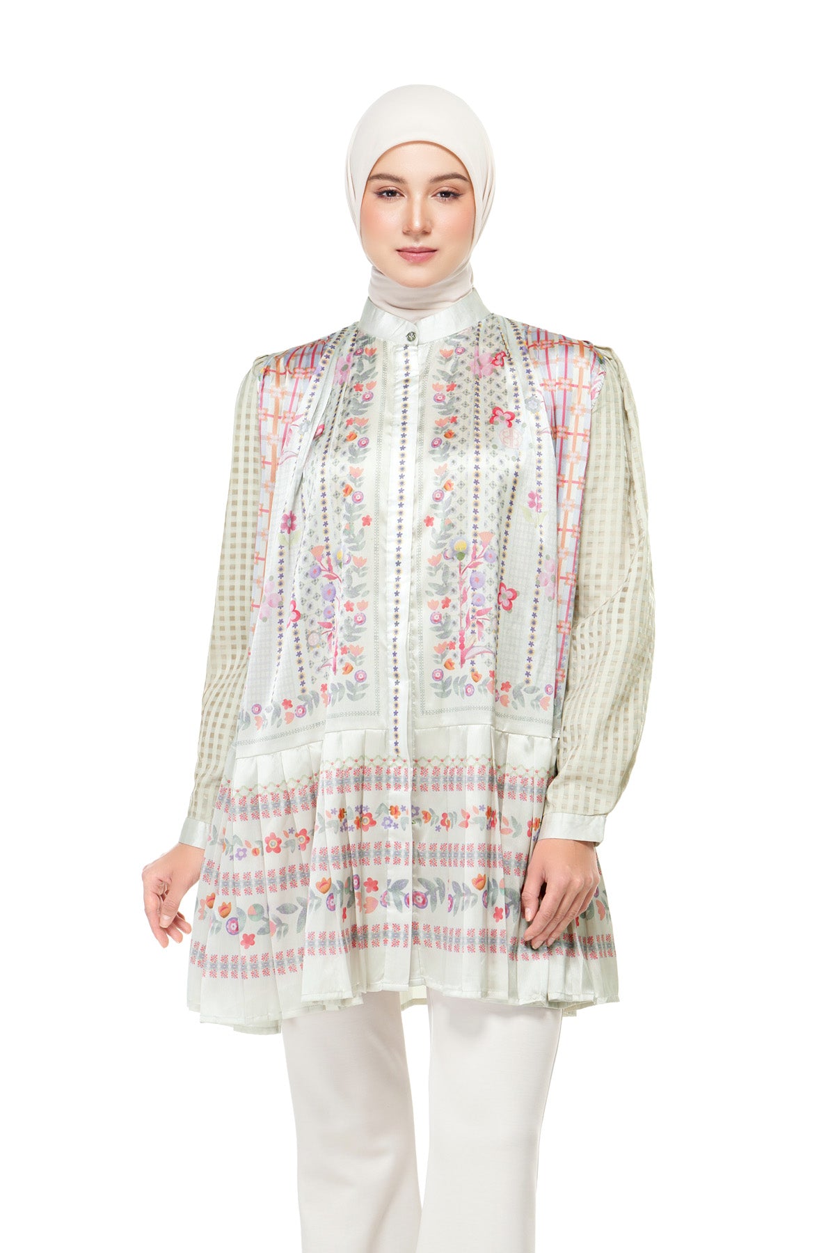 Popsicle Party Pleated Shirt - Vanilla