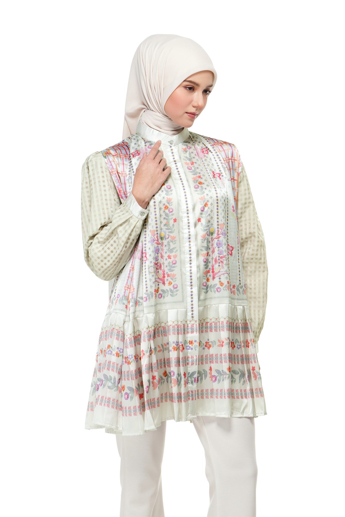 Popsicle Party Pleated Shirt - Vanilla