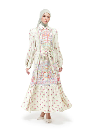 Popsicle Party Ruffled Dress - Vanilla