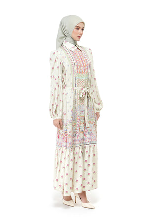 Popsicle Party Ruffled Dress - Vanilla