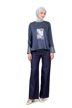 Postcard Basic Blouse - Navy