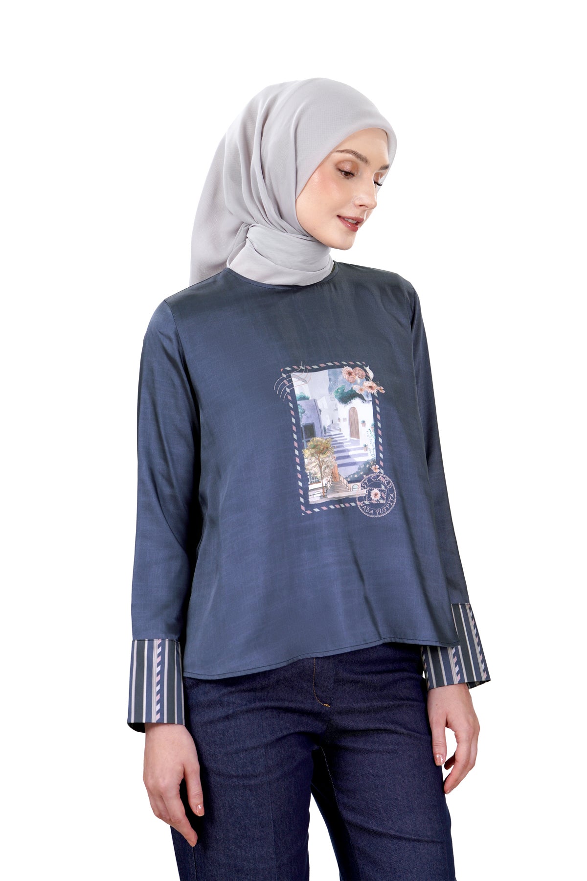 Postcard Basic Blouse - Navy