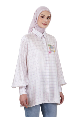 Postcard Puffy Shirt - Pink