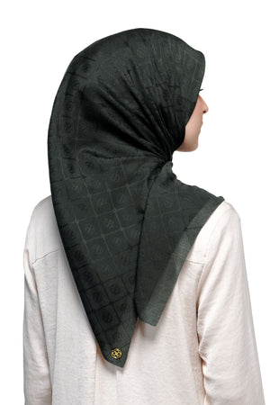 Basic Monogram Scarf - Pirate Black