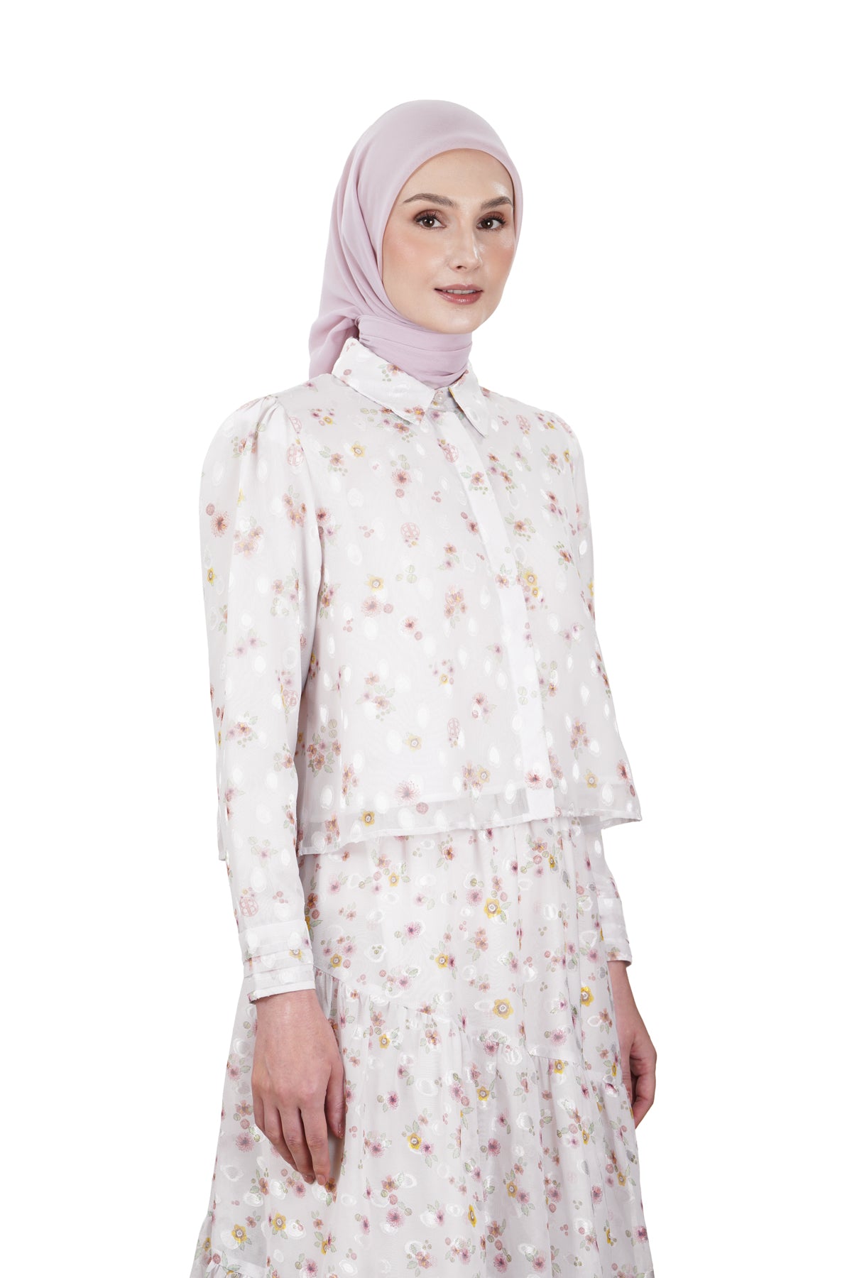 Postcard Crop Shirt - Soft Pink