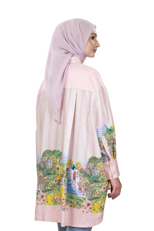 Postcard Oversize Shirt - Pink