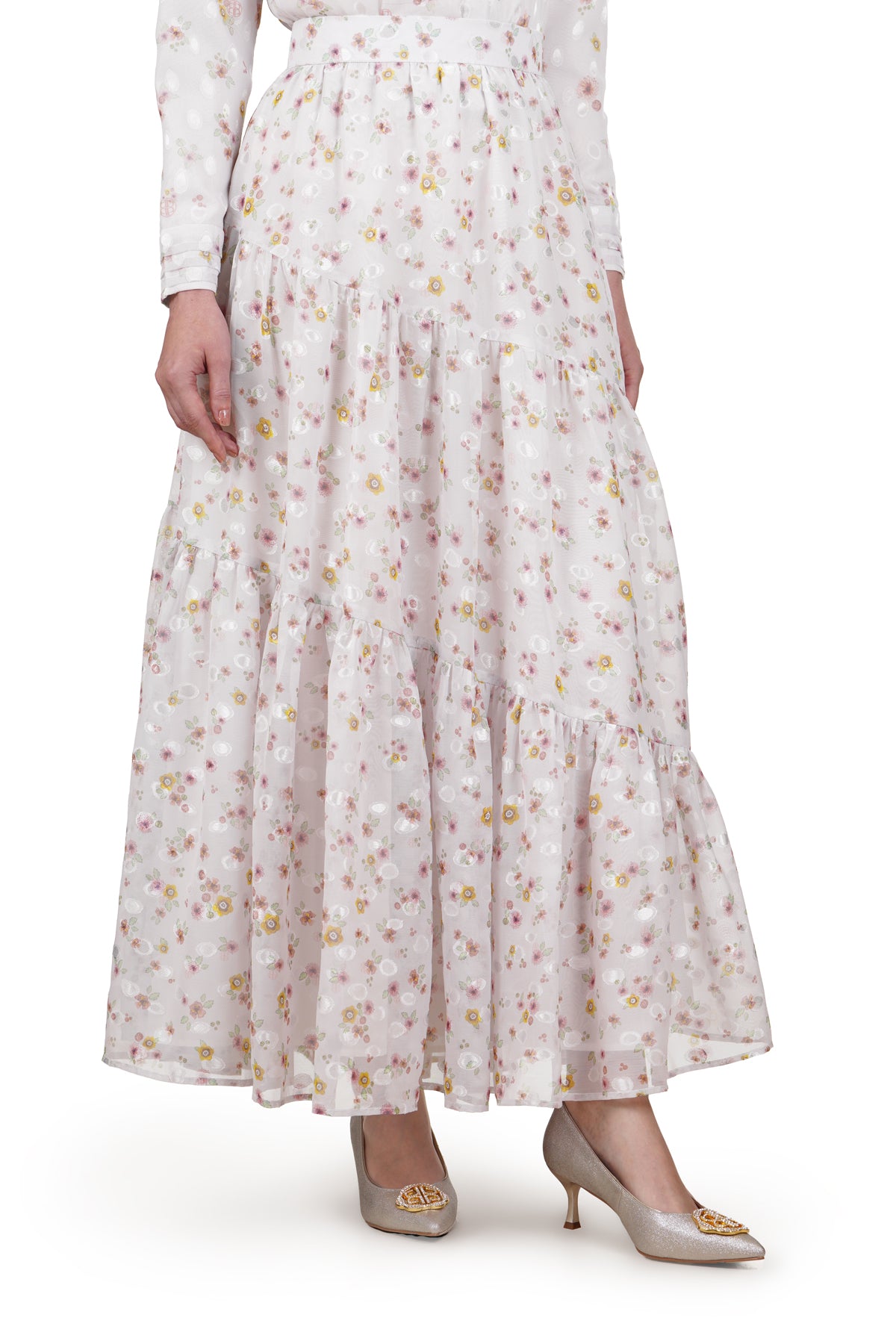 Postcard Tiered Skirt - Soft Pink
