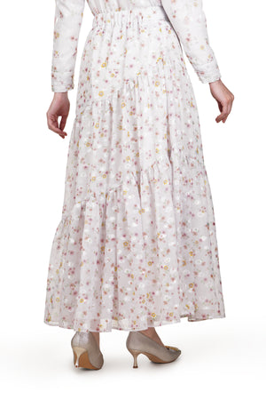 Postcard Tiered Skirt - Soft Pink
