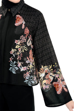Puspa Crop Shirt - Black