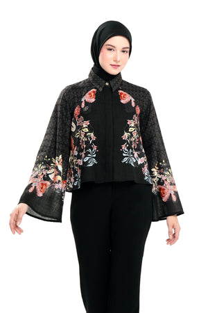 Puspa Crop Shirt - Black