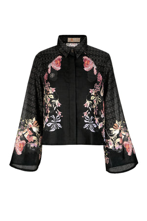 Puspa Crop Shirt - Black