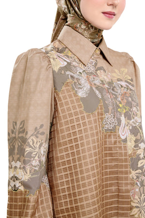 Puspa Embroidery Shirt - Brown