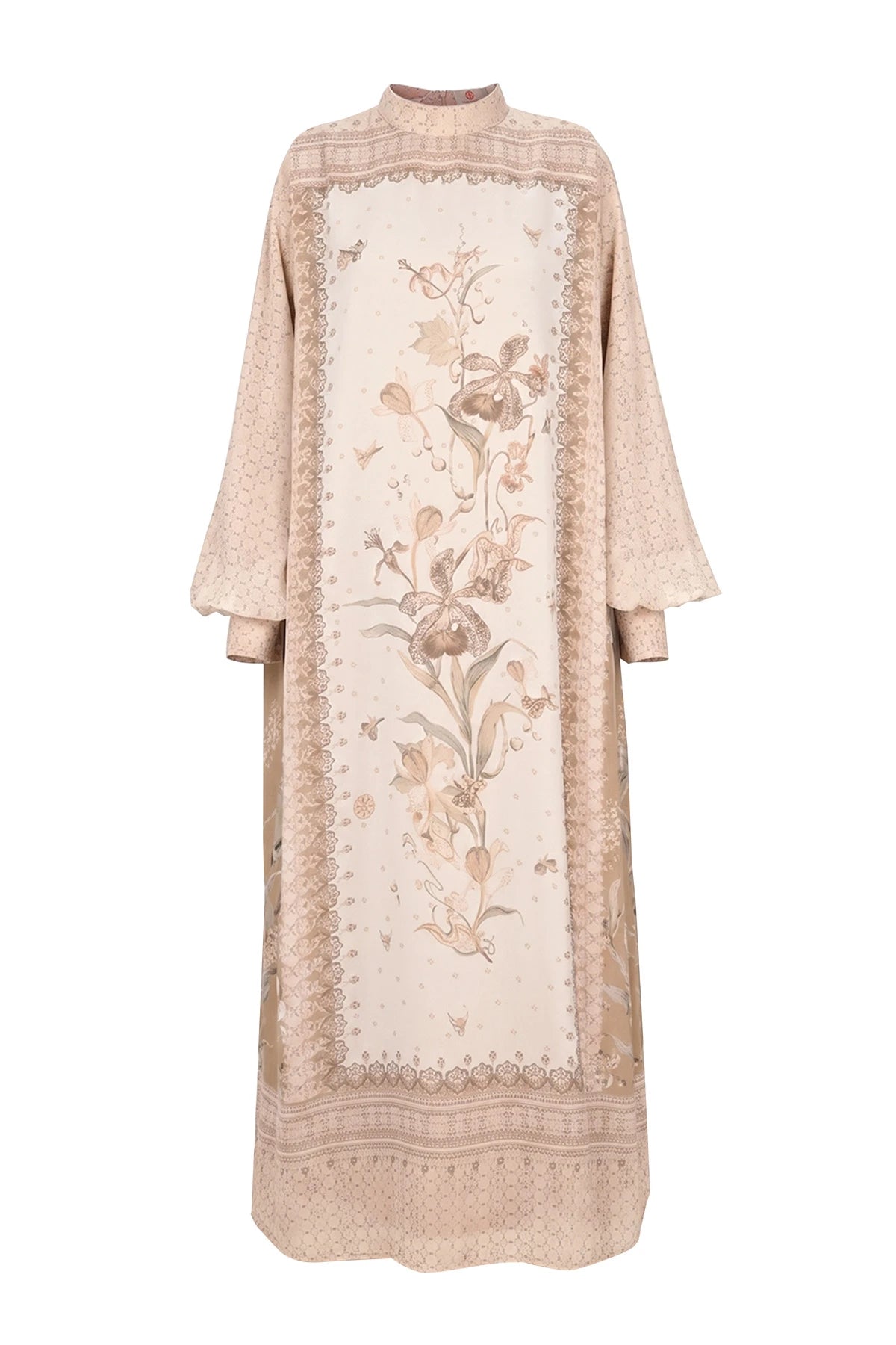 Puspa Puff Sleeve Dress - Beige