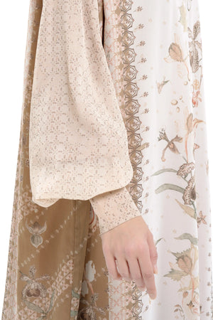 Puspa Puff Sleeve Dress - Beige