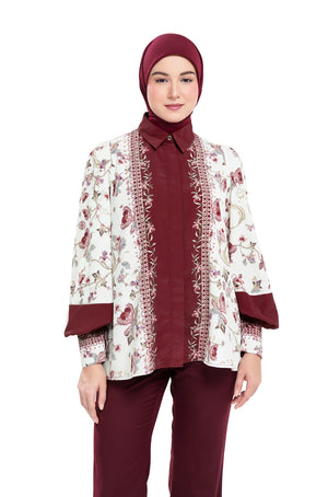 Puspa Puff Sleeve Shirt - Red