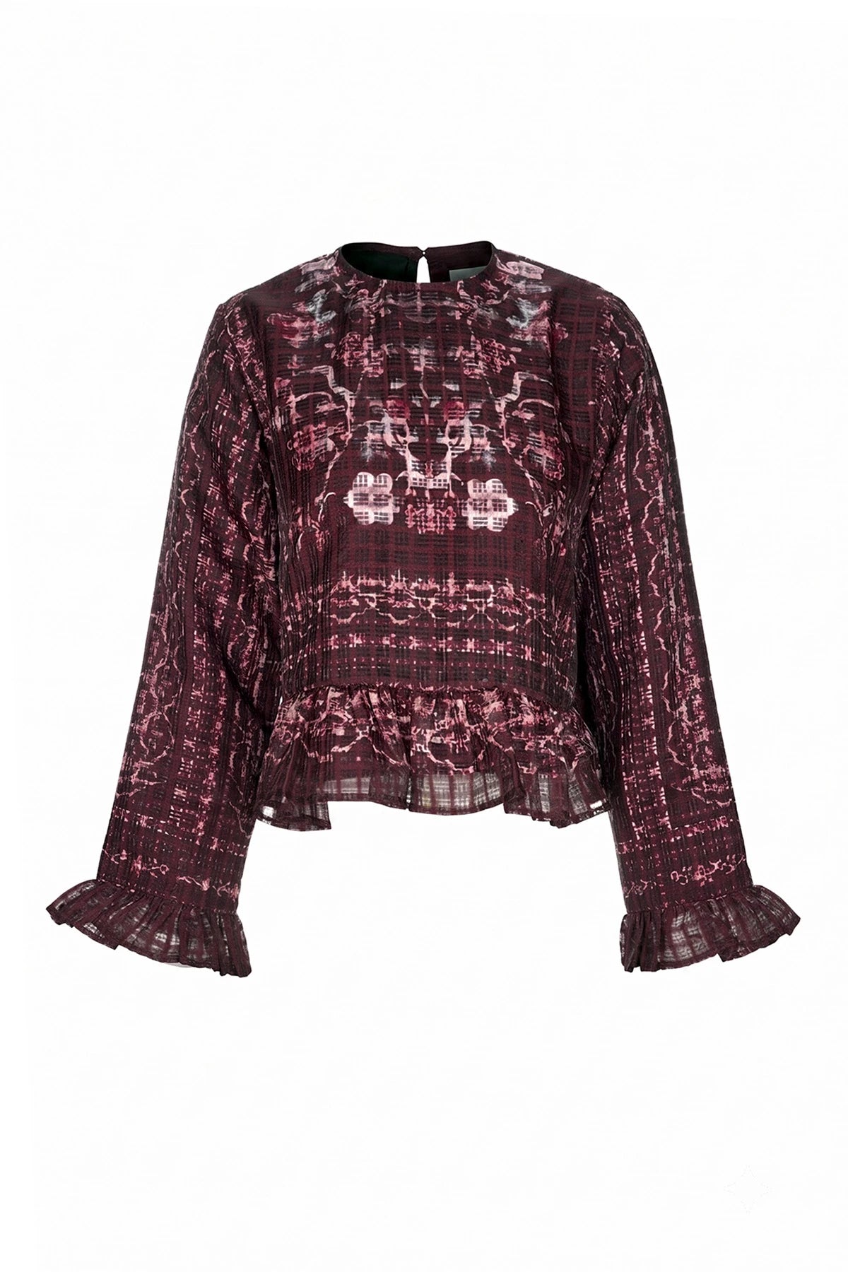 Puspa Ruffle Crop Top - Maroon
