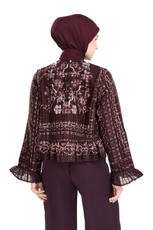Puspa Ruffle Crop Top - Maroon