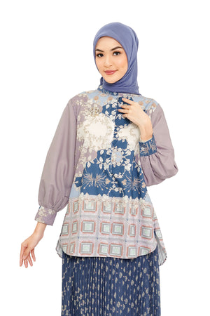 Queena Pleated Shirt - Violet