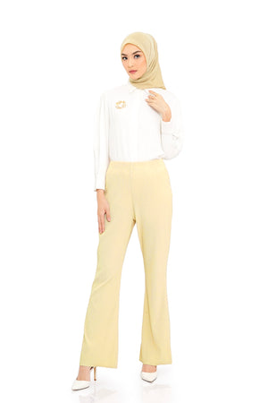 Fitted Knit Pants - Cream