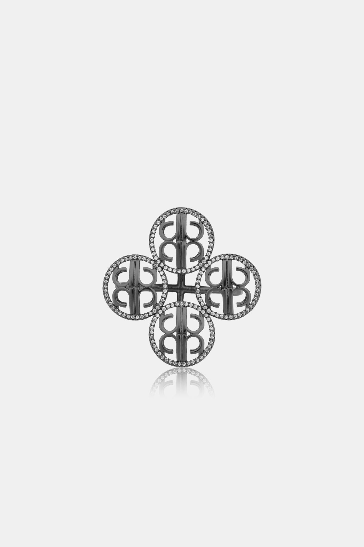 Quina Ring Brooch - Black
