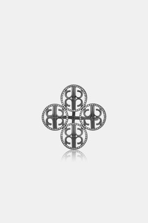 Quina Ring Brooch - Black