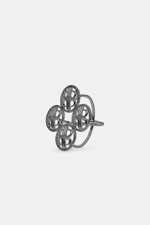 Quina Ring Brooch - Black