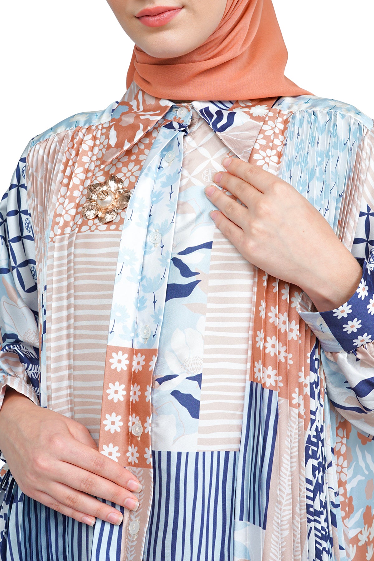 Quirky Pleats Shirt - Multicolor - Nada Puspita