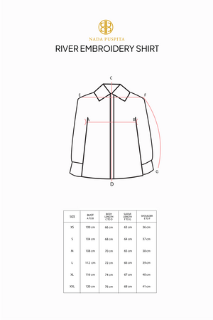 River Embroidery Shirt - Navy