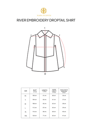 River Embroidery Droptail Shirt - Black
