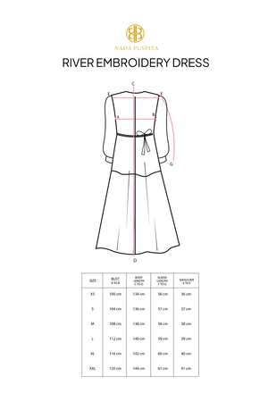 River Embroidery Dress - Black