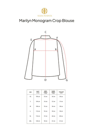 Marilyn Monogram Crop Blouse - Black
