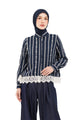 River Embroidery Lace Shirt - Navy