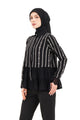 River Embroidery Ruffled Shirt - Black