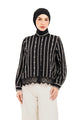 River Embroidery Lace Shirt - Black