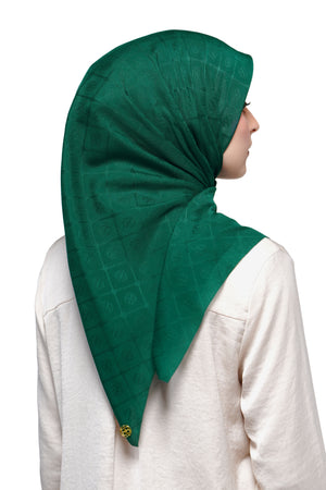 Basic Monogram Scarf - Rain Forest