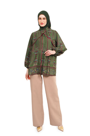 Raudhah Overlap Shirt - Green