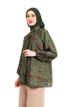 Raudhah Overlap Shirt - Green