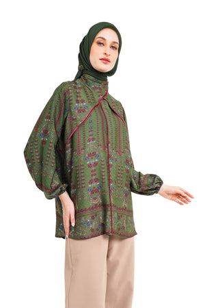 Raudhah Overlap Shirt - Green