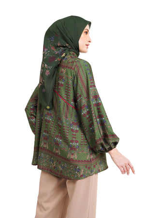 Raudhah Overlap Shirt - Green